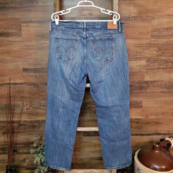 Levi's Jeans 6 S Straight 505 Mid Rise Medium Light Wash Stretch Denim Western - Picture 2 of 12